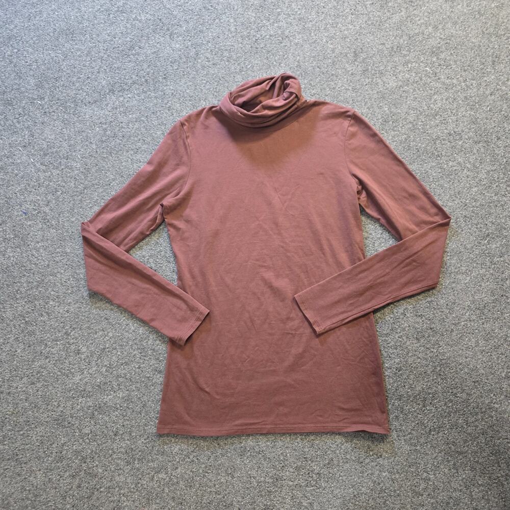 Peruvian Connection Top Womens Size Medium Brown Turtleneck Pima Cotton Capsule